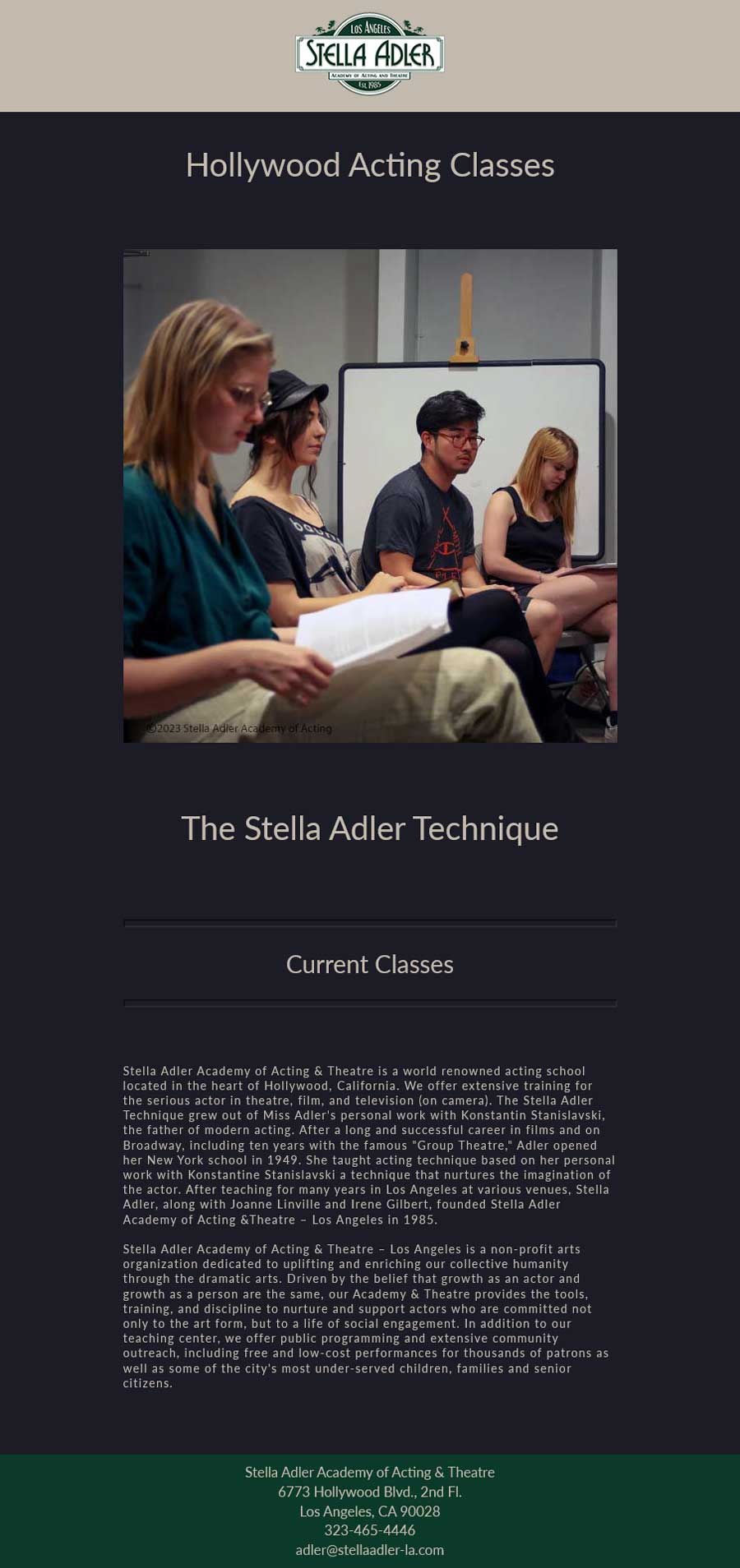Live single image home page example.