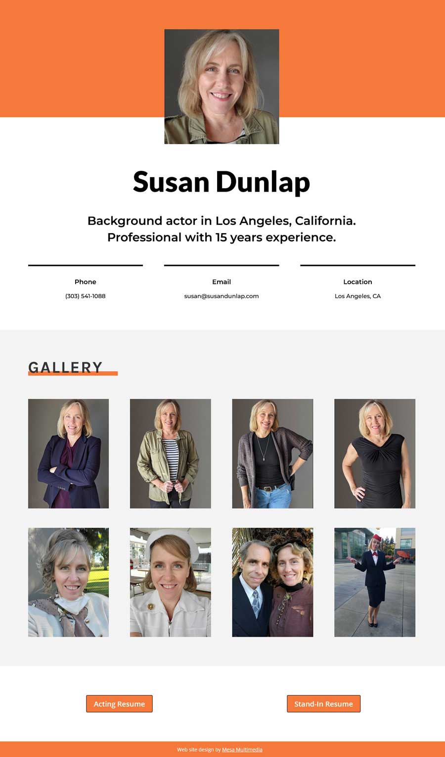 screen capture example of website design